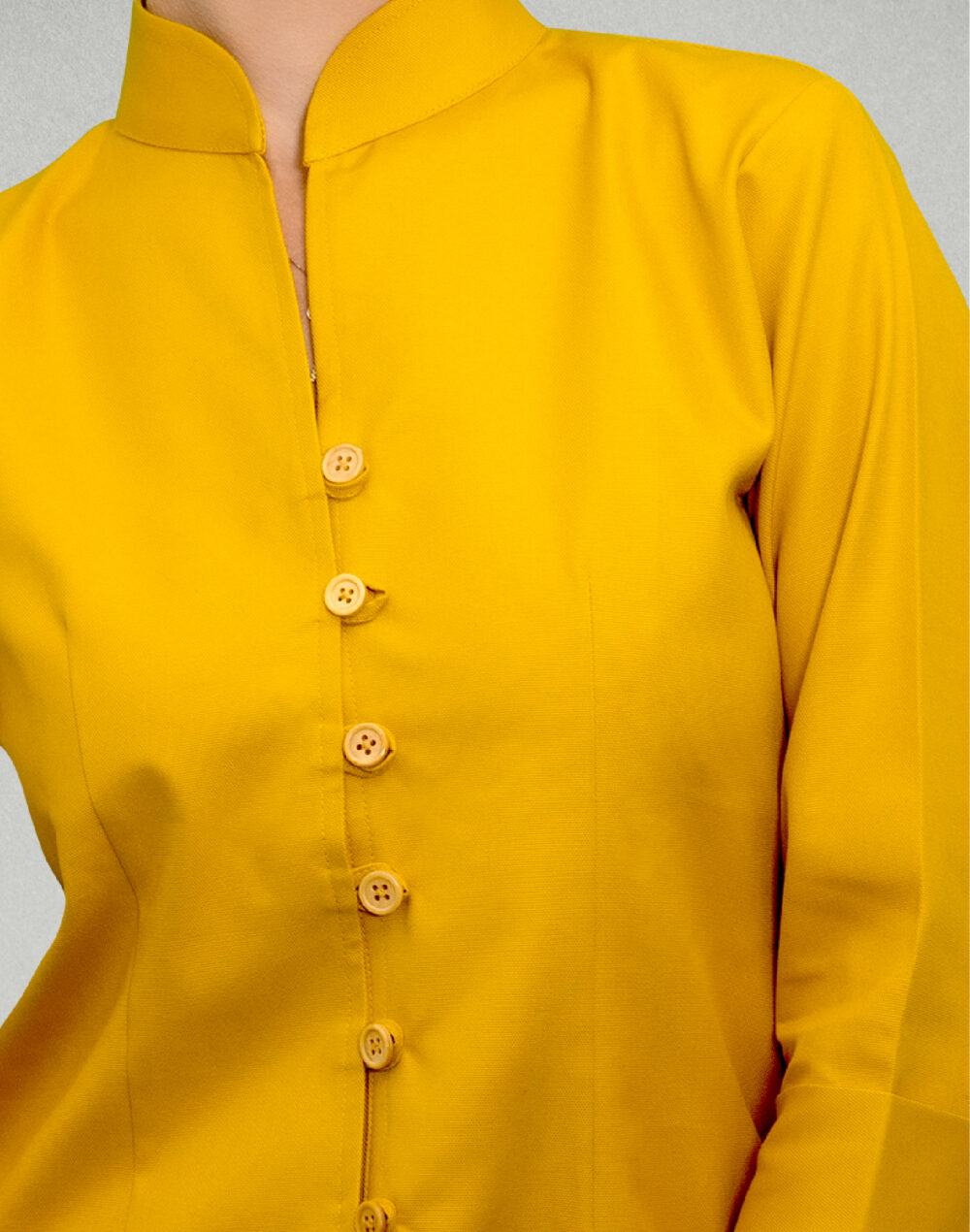 Organic Matty Yellow collared jacket/top  with 3/4th  sleeves - Image 4