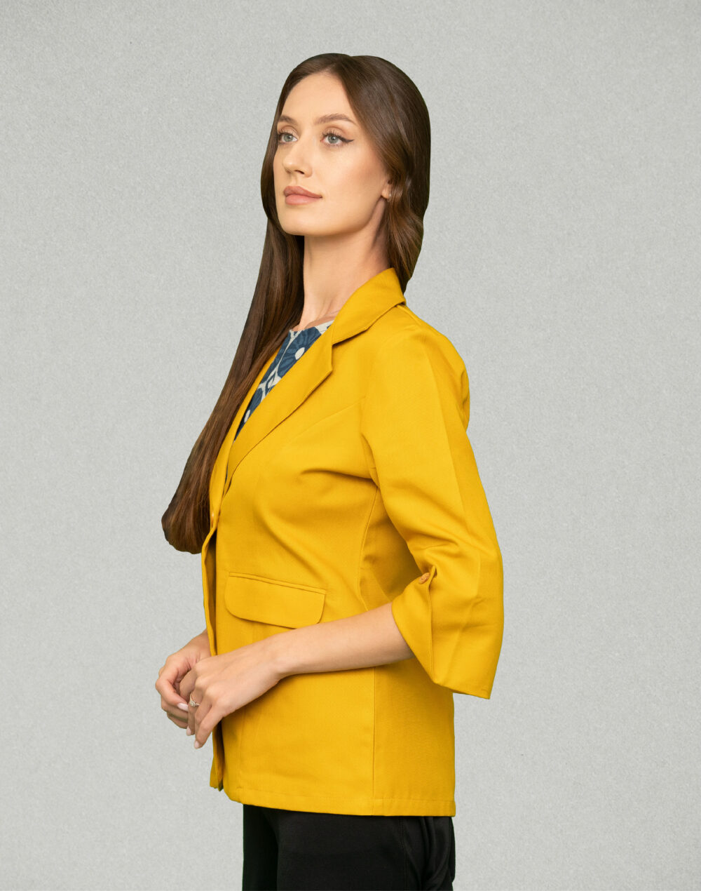 Organic Matty Yellow jacket with 3/4th  sleeves - Image 2