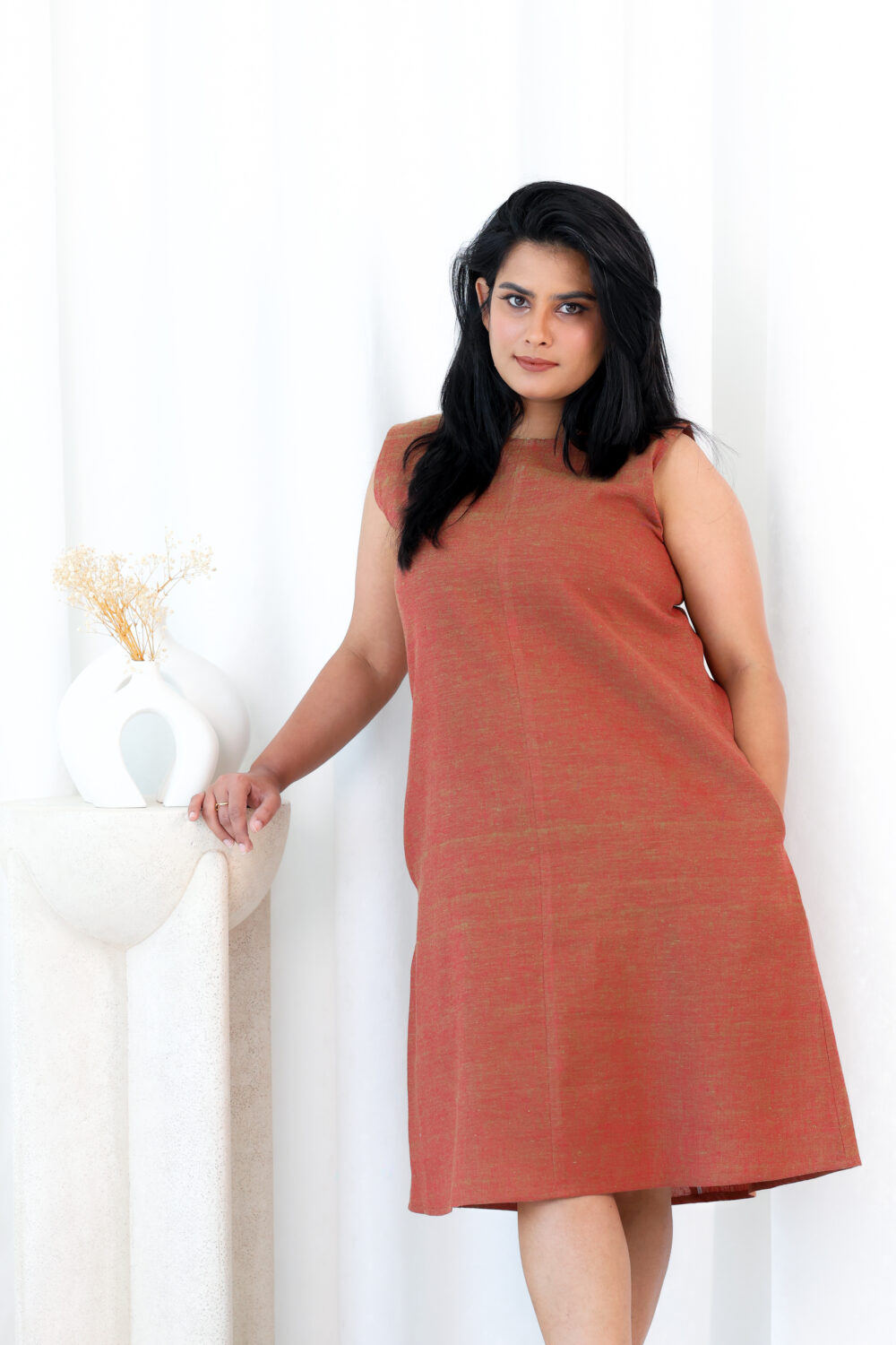 Brown handloom dress