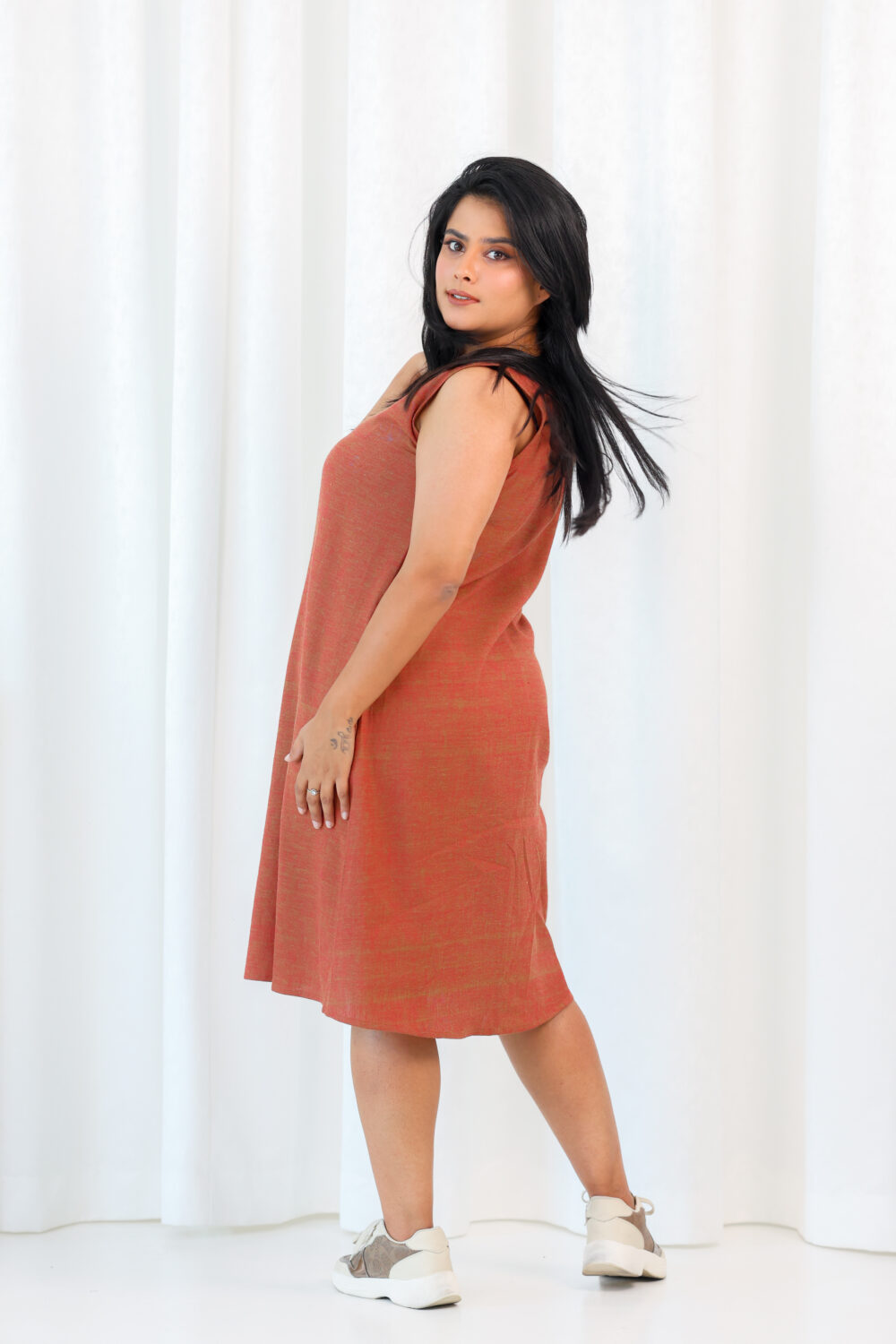 Brown handloom dress - Image 2