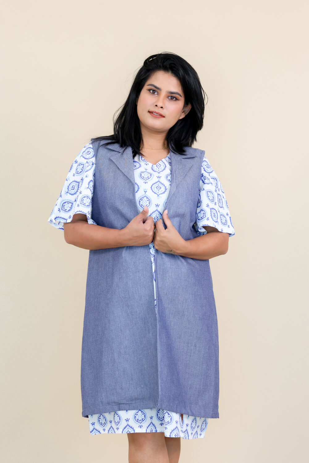 Chambray long jacket