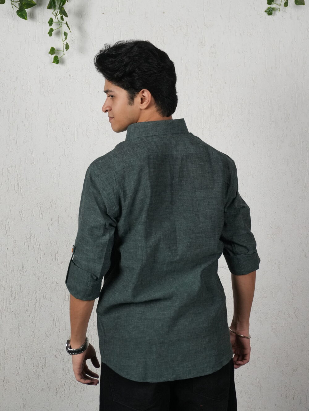 Forest green handloom shirt​ - Image 2