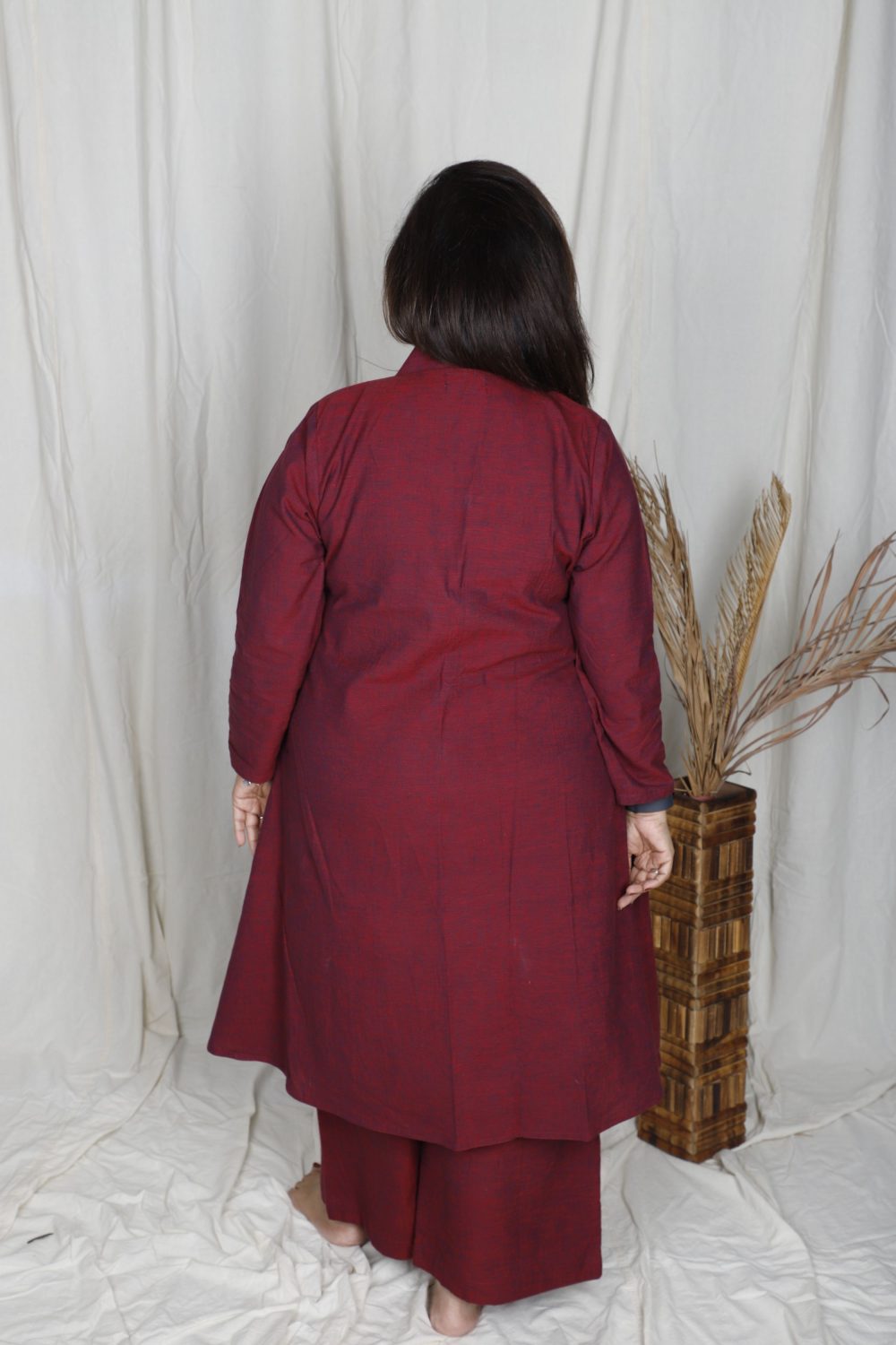 Handloom red kurti set - Image 4